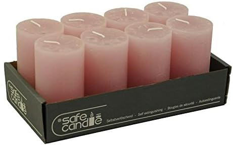 Rustikale Stumpenkerzen – 8 Stück - Wachskerzen/Rustickerzen/Adventskerzen Weihnachten (Antik Rosa,
