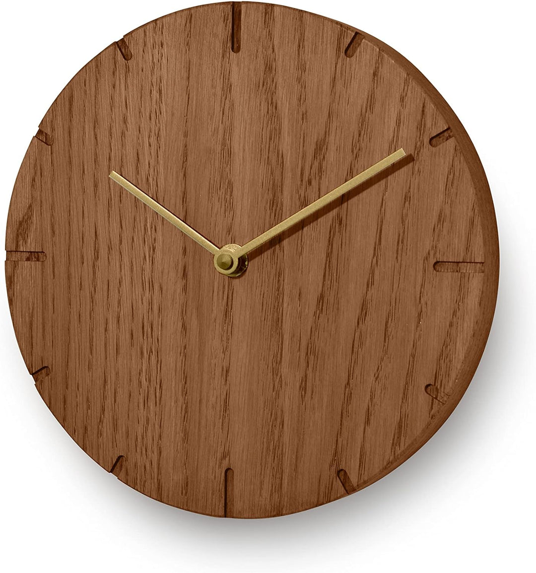 Natuhr Wanduhr Eiche rustikal Holz Solide 20 cm Mini Massivholz, geräuscharmes U.T.S. Uhrwerk (Räuch
