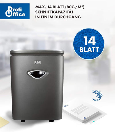 ProfiOffice® Aktenvernichter Alligator 514 CC+, Schredder, Reisswolf, Kreuzschnitt, Partikelschnitt,