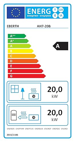 EBERTH Heizkanone 20 kW Indirekt, Heizgebläse Diesel/Öl mit Abgasrohr, Thermostat, Luftdurchsatz 750