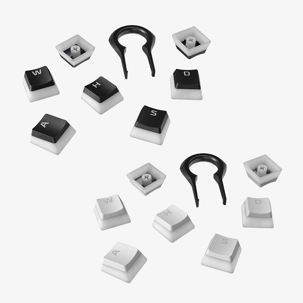 HyperX Pudding Keycaps – Vollständiger Tastensatz – PBT – {Weiss} – English (US) Layout – 104 Key, H