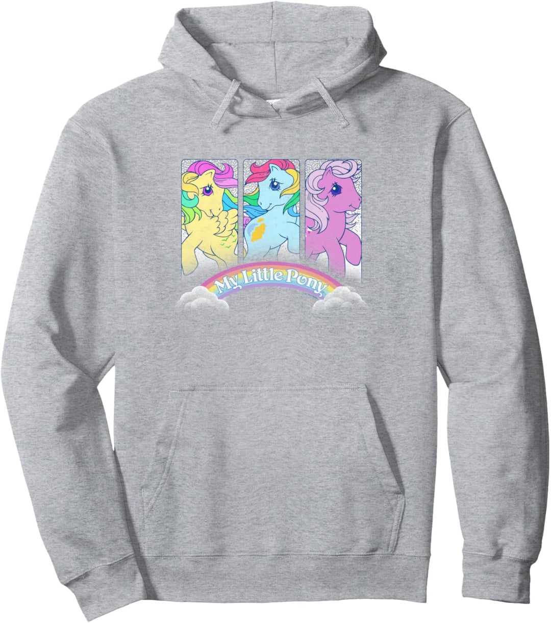 My Little Pony Classic Group Shot Retro Rainbow Box Up Pullover Hoodie