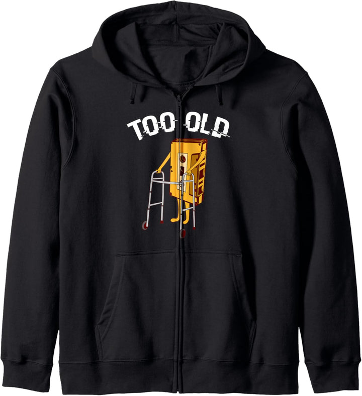 Too old 90er Jahre Audio Kassette Vintage Retro Kassette Kapuzenjacke