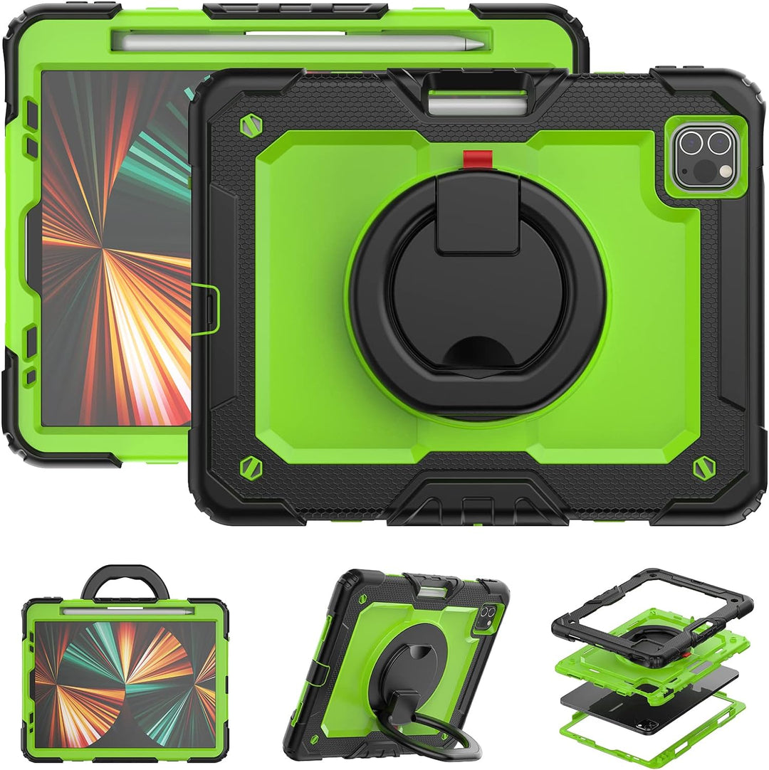 HUEZOE Hülle Kompatibel mit iPad Pro 11 Zoll, Modell 2021/2020/2018, Ganzkörper Stossfester Schutz A