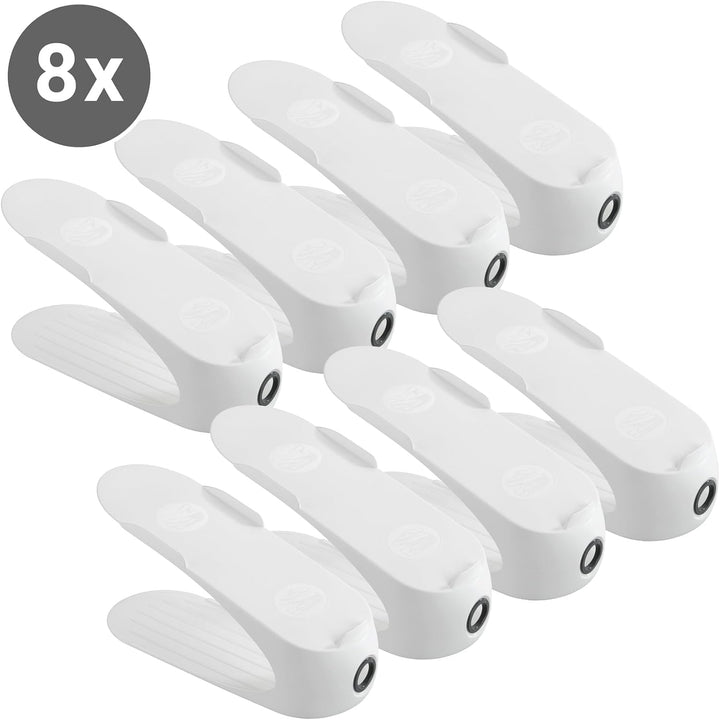 WENKO Schuhhalter Weiss 8er Set mit Griffloch für leichte Handhabung Weiss