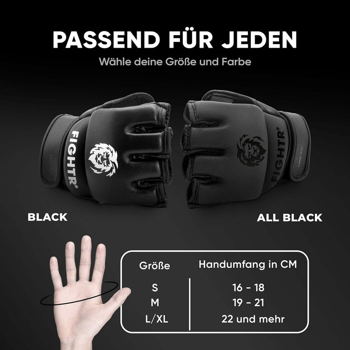 FIGHTR® Profi MMA Handschuhe für Grappling Sparring Training, Kickboxen Kampfsport Muay Thai Boxsack