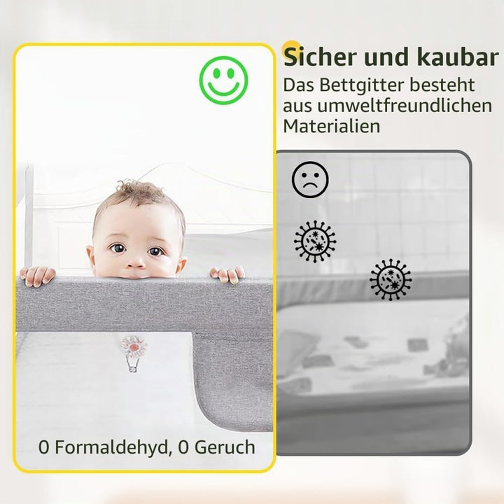 HUOLE höhenverstellbares Bettgitter -Kleinkind Bettschutzgitter Bettgitter Kinderbettgitter Babybett