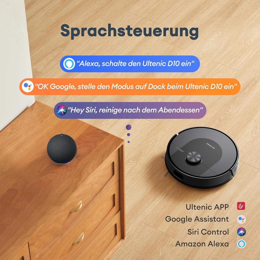 Ultenic Staubsauger Roboter 4000 Pa Saugkraft, Saugroboter mit Wischfunktion mit LiDAR Navigation