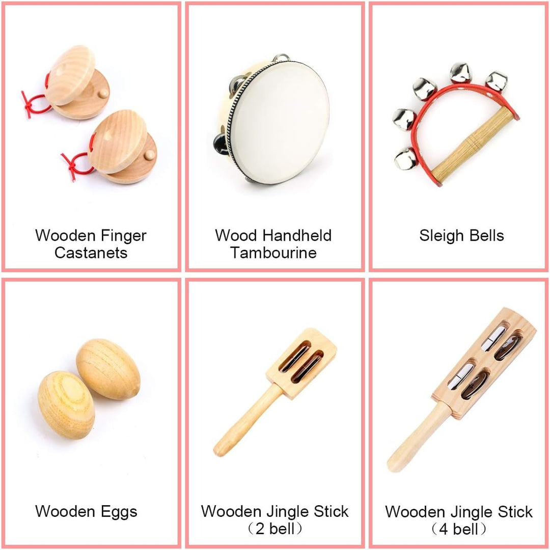 ULIFEME 23 Stück Musikinstrumente Set, Musical Instruments Holz Percussion Set für Kinder, Baby und