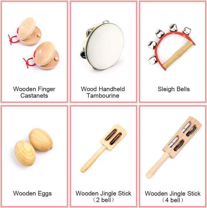 ULIFEME 23 Stück Musikinstrumente Set, Musical Instruments Holz Percussion Set für Kinder, Baby und