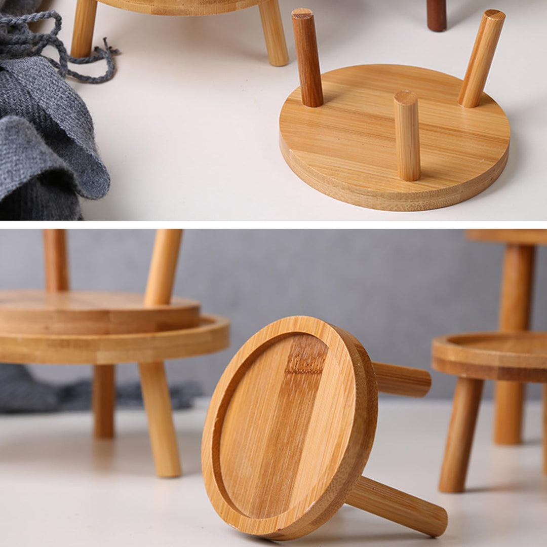 Pflanzenhocker Holz Klein, Hocker Holz Für Blumen, Topfpflanzenständer, Blumentopf Basishalter Rund,