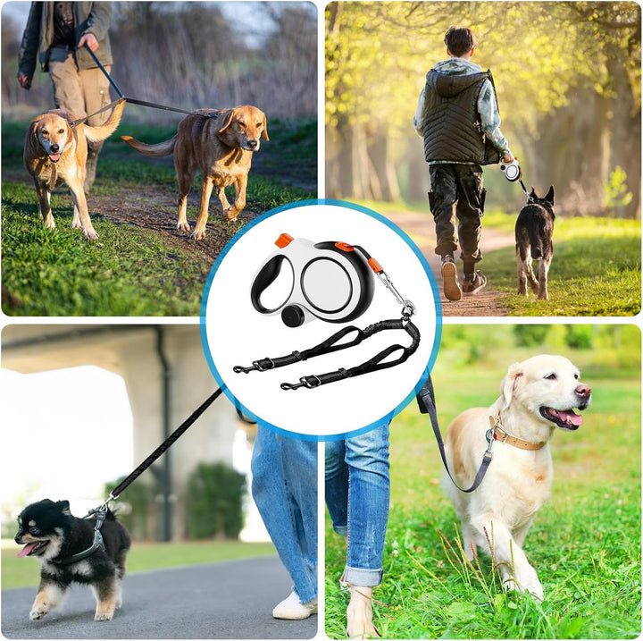 Laufleine Hundeleine, Rollleine Hund 8m, Einziehbare Hundeleine Mit Kotbeutelspender, 360° Flexibel,