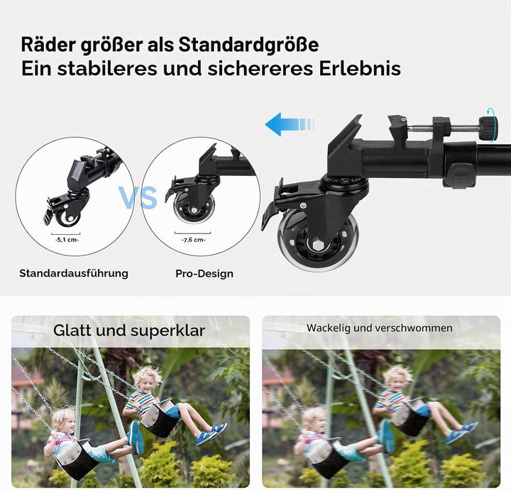 SMALLRIG Universal Fotografie Stativ Wagen, strapazierfähig mit verstellbaren Beinhalterungen und Tr