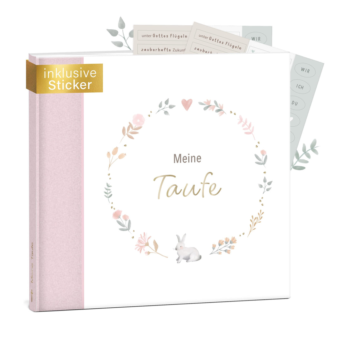 mintkind® Gästebuch Taufe Rosa - Taufbuch für Junge & Mädchen, Taufgeschenk & Taufalbum, 72 Seiten f