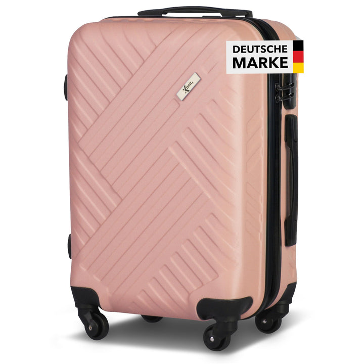 Xonic Design Reisekoffer - ABS Hartschalen Koffer mit 360° Leichtlauf-Rollen - hochwertiger Trolley