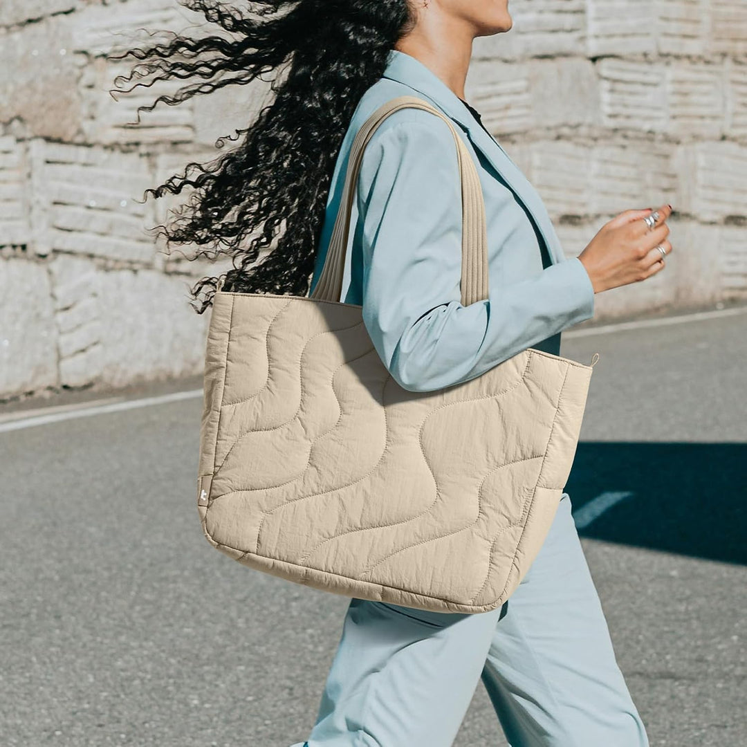 tomtoc Puffer Laptop Tragetasche für Damen, 10L Tote Bag für 13-14 Zoll MacBook, Leichte Schultertas