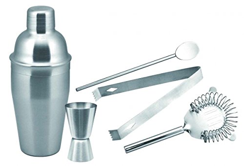 5tlg. Cocktail Shaker Bar Set aus Edelstahl