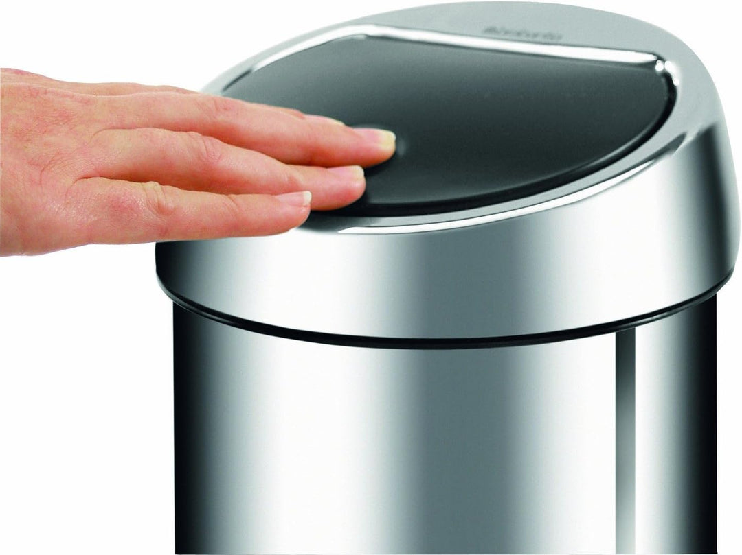 Brabantia Touch Bin 3L mit Kunststoffeinsatz - Matt Steel Fingerprint Proof 3 Liter Matt Steel Finge