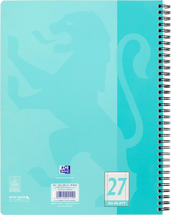Oxford Touch Collegeblock A4 liniert mit Doppelrand, 80 Blatt, sortiert, 10 Stück, liniert