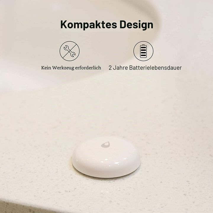 Aqara Wassermelder, Erfordert Aqara Hub, Wassersensor Drahtloser Flutdetektor für Alarmanlage und Sm