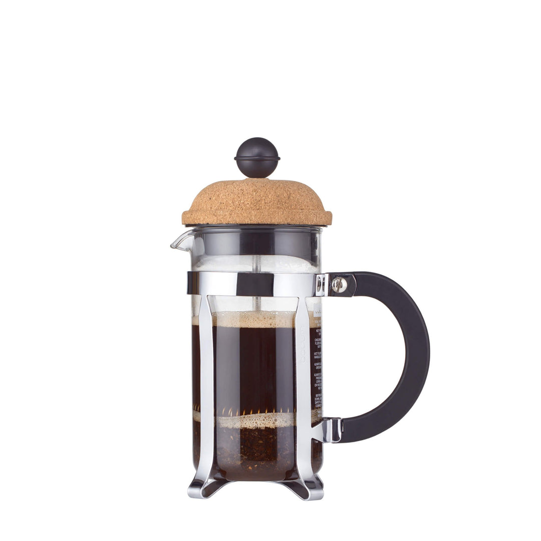 Bodum 1923-109S Chambord Kaffeebereiter 3 Tassen, Glas, Transparent/Kork, 0.35 L, 7.5 x 13.5 x 18.9
