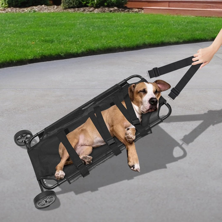 Fahrbarer Tierträge, Faltbare Transport Notfalltrage 115×55×15cm, Verstellbarer Schultergurt, Leicht
