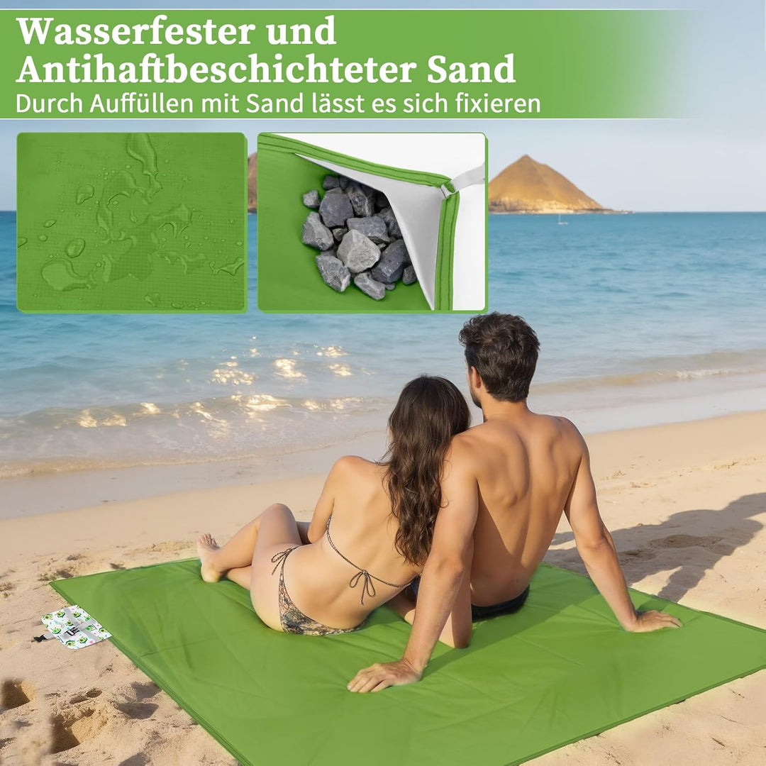 Picknickdecke Outdoor 200 x 150 cm, Faltbar Picnic Blanket Waterproof Leicht und Tragbar Stranddecke