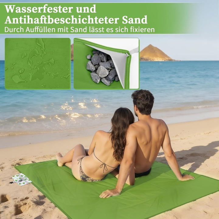 Picknickdecke Outdoor 200 x 150 cm, Faltbar Picnic Blanket Waterproof Leicht und Tragbar Stranddecke