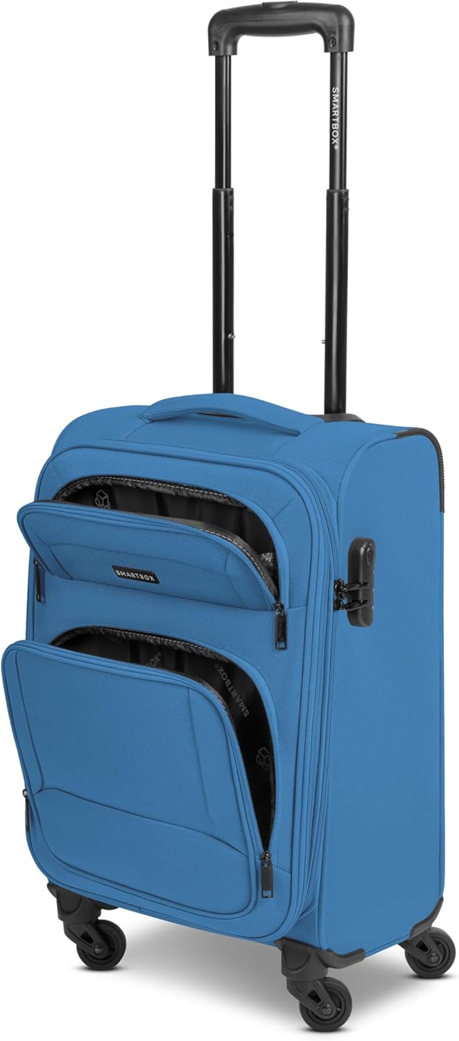 SMARTBOX Weichgepäck Kabinen-Koffer für Damen & Herren | Kleiner Cabin-Trolley 36 x 23 x 57 cm | 4 R