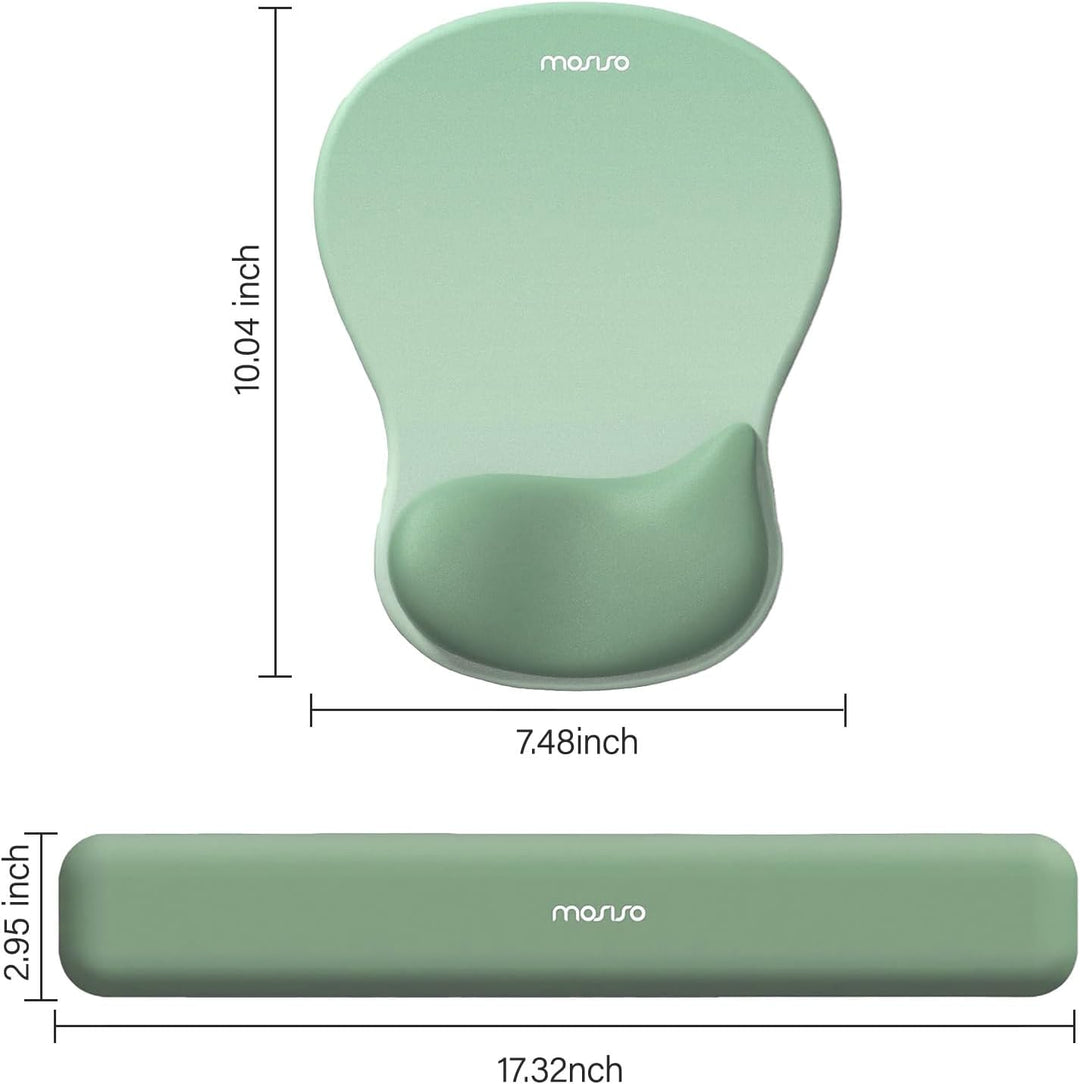 MOSISO Handgelenkstütze für Mauspad&Tastatur Set, Ergonomische Mauspad mit Konkav Gewölbtem Memory S