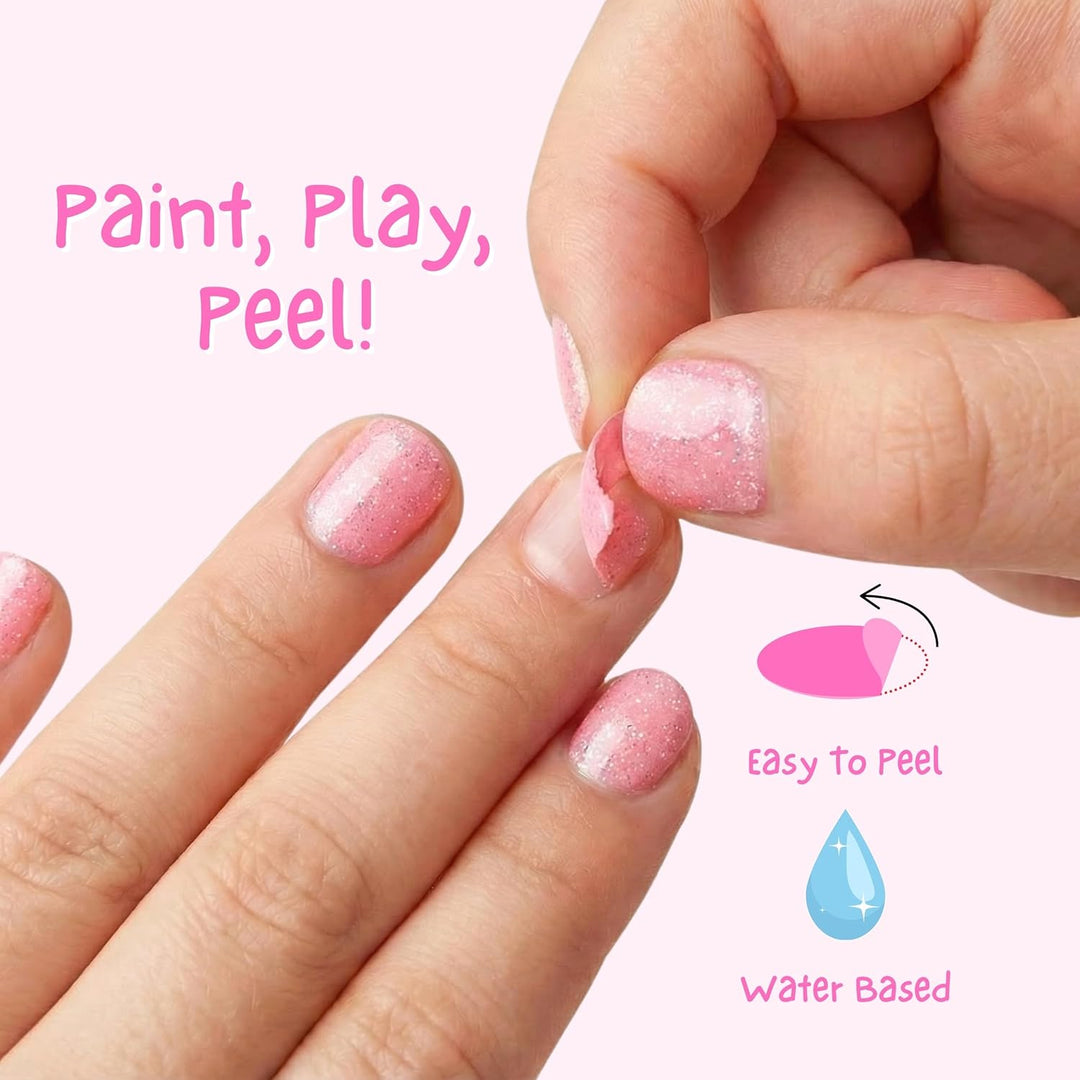 Miss Nella Summer Glitzer Nagellack 4er Set: Gelb, Koralle, Rosa und Lila, abziehbarer Nagellack spe