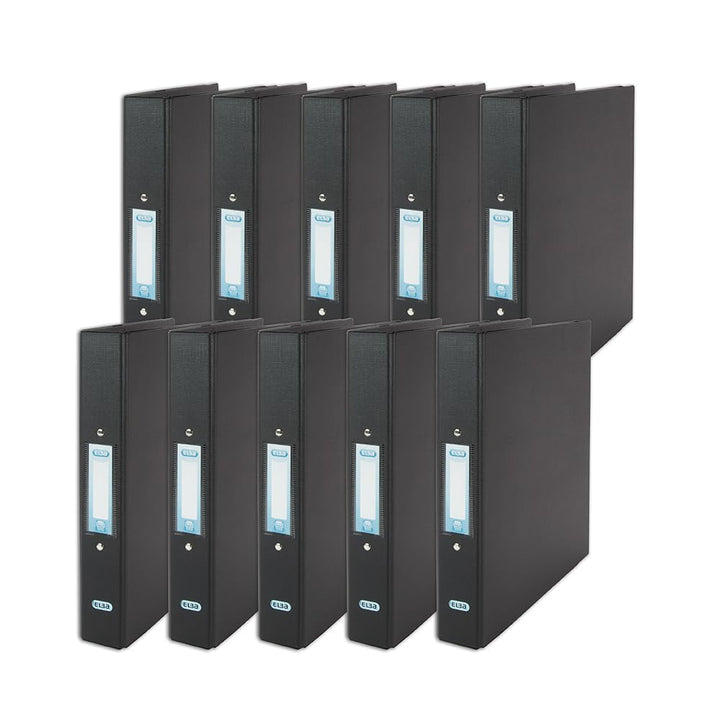 Bantex Ringmappe schweres PVC 2 O-Ringe 25 mm A4 10 Stück schwarz, Schwarz