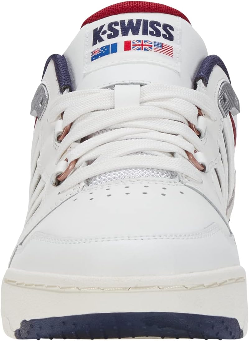 K-Swiss Leder Turnschuhe Rival Si-18 weiss 44.5 EU Brilliant White Tibetan Red Peacoat, 44.5 EU Bril