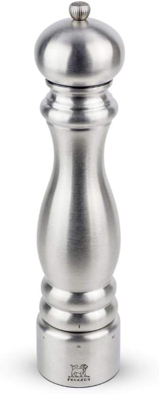 PEUGEOT - Pfeffermühle Paris Chef u‘Select 30 cm + Pfeffer - Aus Edelstahl - 6 voreingestellte Mahlg