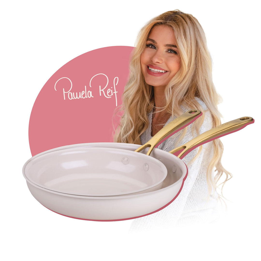 FACKELMANN x Pamela Reif Bratpfannen-Set 2-tlg Ø 24-28 cm – Stilvolle Pfannen aus recyceltem Alumini