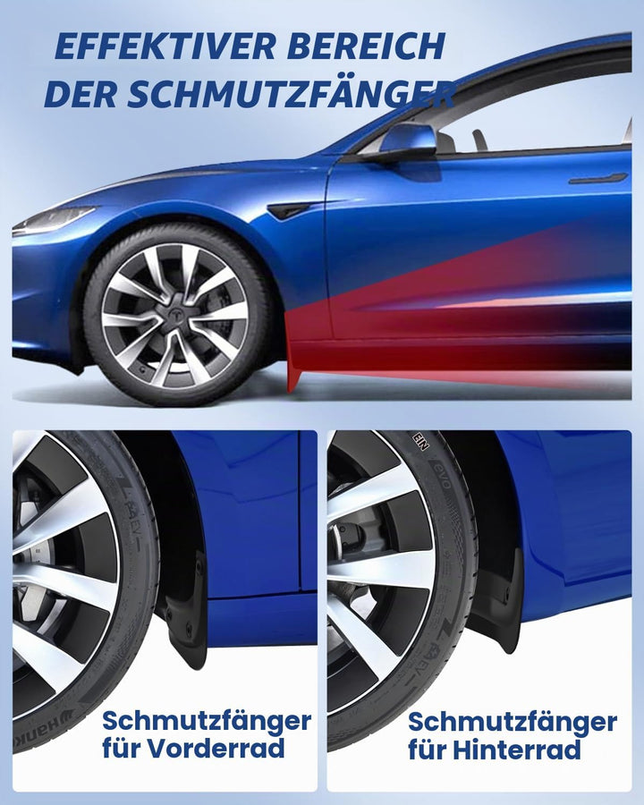 ASZSK Schmutzfänger für Tesla Model 3 2024, Model 3 Highland Spritzschutz Vorne und Hinten mit Befes