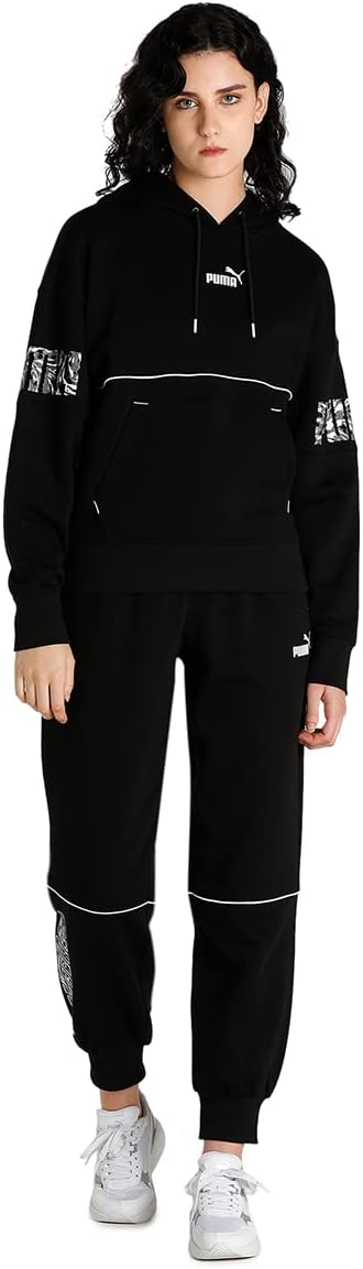 PUMA Damen Power Safari Hoodie FL Sweatshirt, M Schwarz