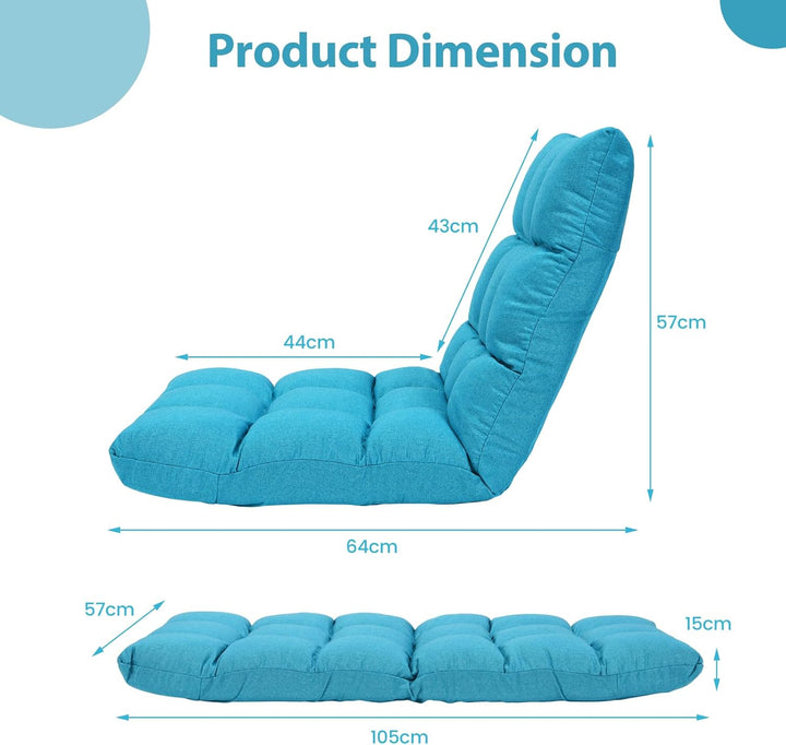 LIFEZEAL Bodenstuhl gepolstert, Bodensessel Bodensofa mit Verstellbarer Rückenlehne, Meditationsstuh