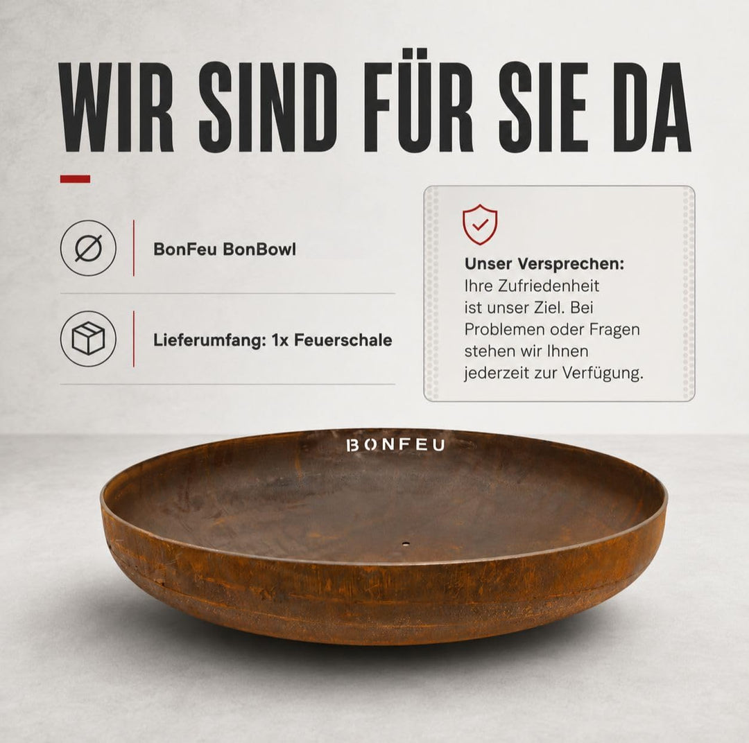 BonFeu BonBowl Feuerschale 60cm - Feuerschalen für den Garten - Feuerstelle Outdoor - Feuerschale mi