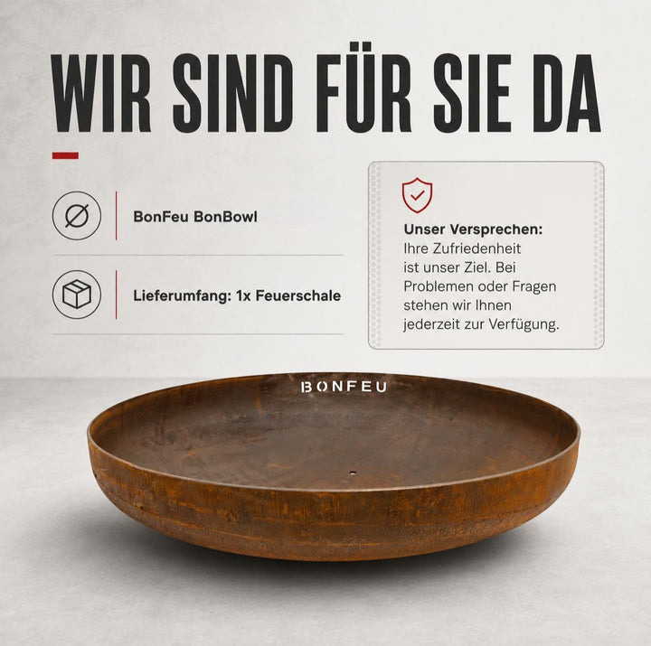 BonFeu BonBowl Feuerschale 60cm - Feuerschalen für den Garten - Feuerstelle Outdoor - Feuerschale mi