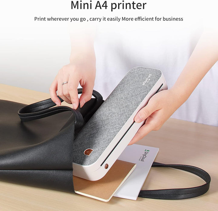 A4-Papierdrucker, Thermodirekttransfer, kabelloser Drucker, mobil, 210 mm, Mini-Fotodrucker, USB-BT-