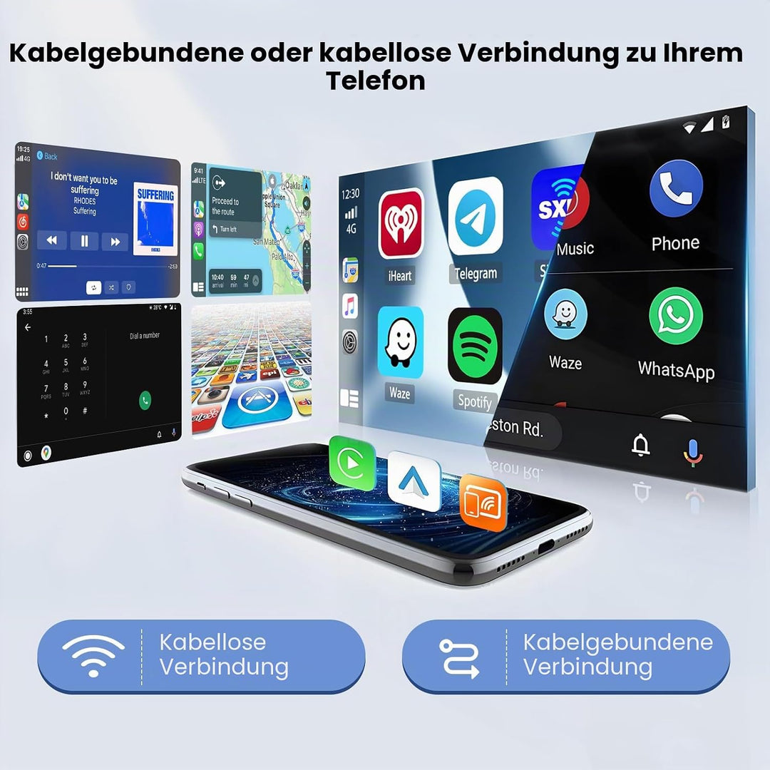 Hikity 2+64G Android 15 Autoradio für Toyota Aygo/Peugeot 107/ Citroen C1 2005-2014 Radio Wireless C
