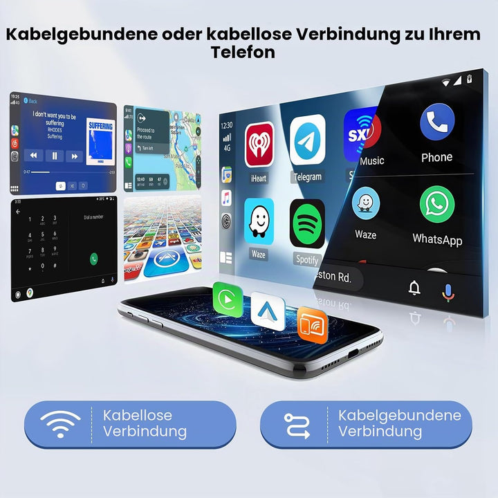 Hikity 2+64G Android 15 Autoradio für Toyota Aygo/Peugeot 107/ Citroen C1 2005-2014 Radio Wireless C