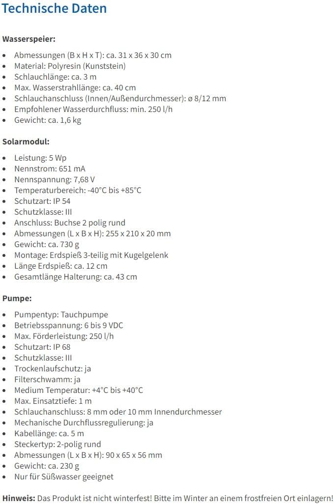 esotec Solar Wasserspeier Set Frosch sitzend, Solarpumpe, Teichfigur Gartenfigur Gartenstatue, Tauch