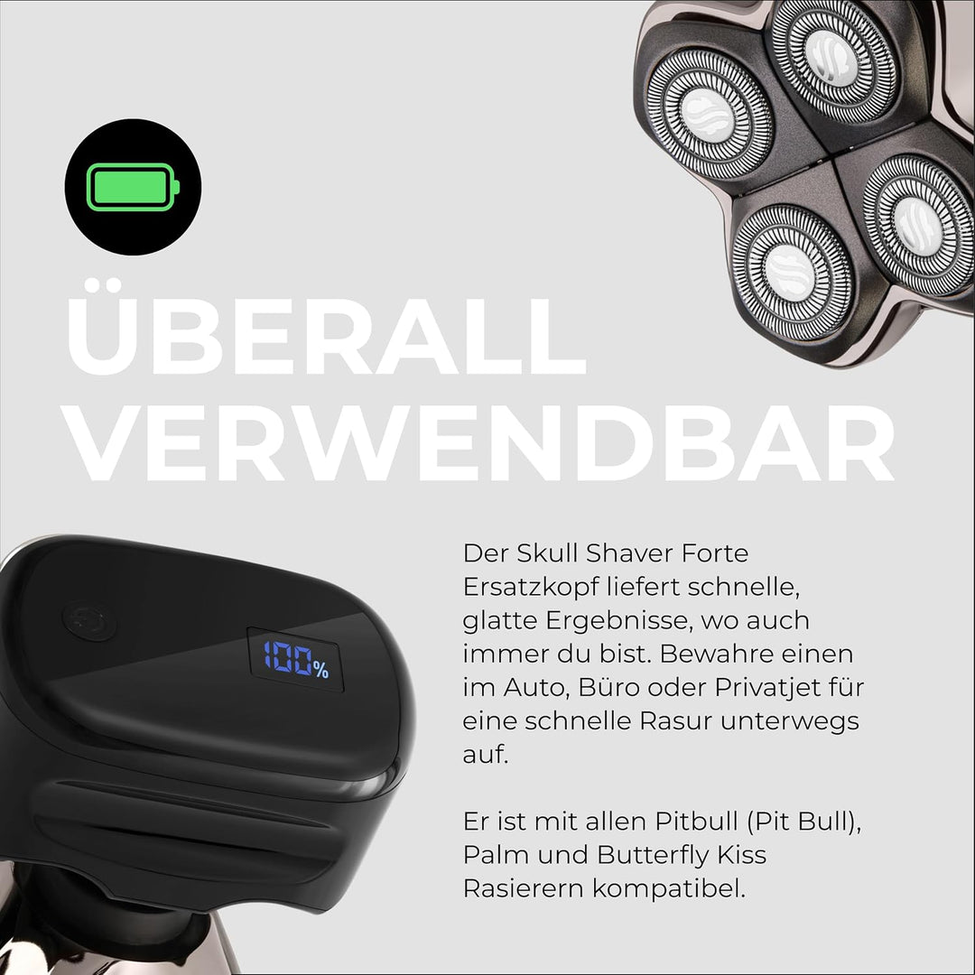 Skull Shaver Forte Pro 3-Kopf-Ersatzklinge - Für Pitbull, Palm & Butterfly Kiss Rasierer - Bartpfleg