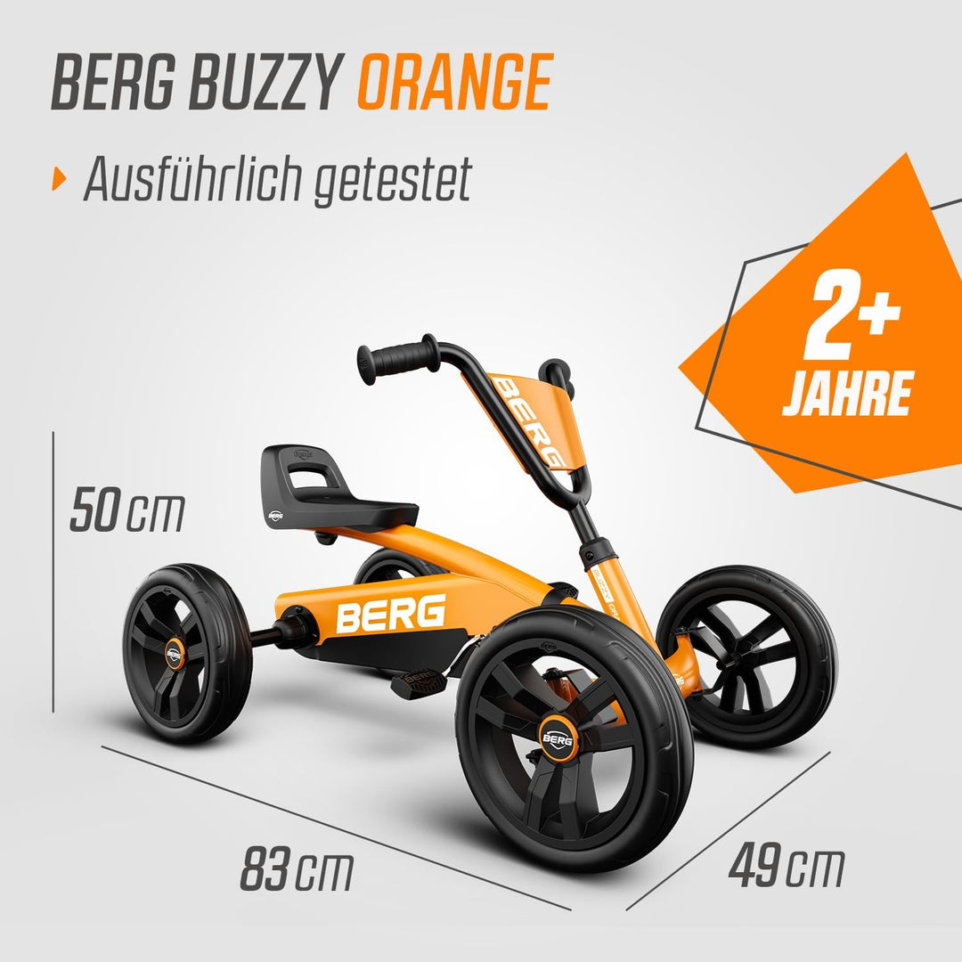 BERG Buzzy Kinder Go-Kart ab 2 Jahren, Tretfahrzeug Kettcar für Kleinkinder, Stabiles Kindergokart m