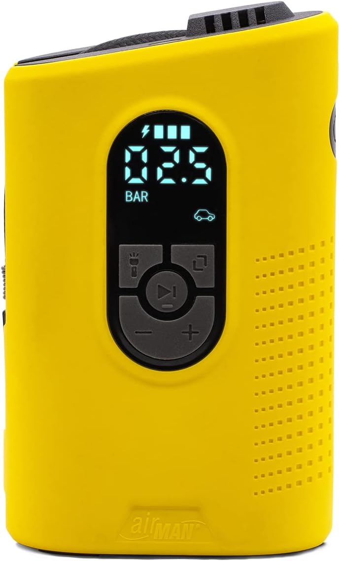 Airman Kabelloser Kompressor-Reifenfüller für Autos, Fahrräder und Motorräder, 110 psi – Taschenlamp