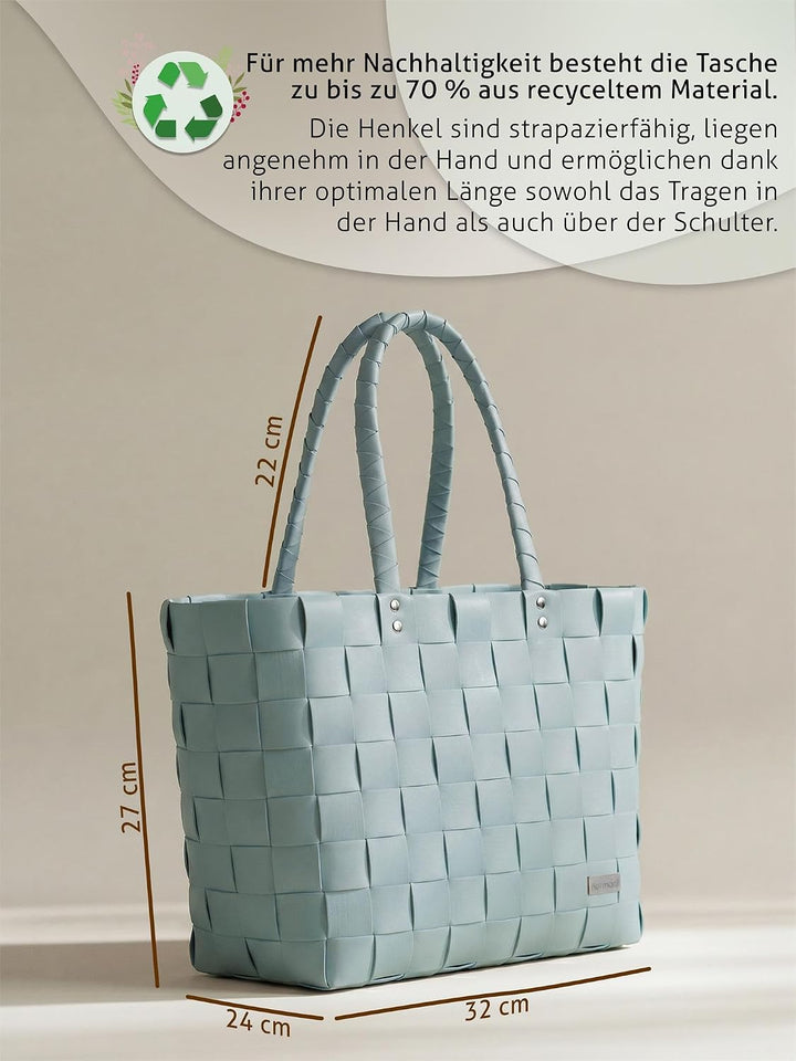 normani Flecht-/Einkaufskorb - inkl. eingenähter Innentasche für Schlüssel, Handy etc - grosser Shop