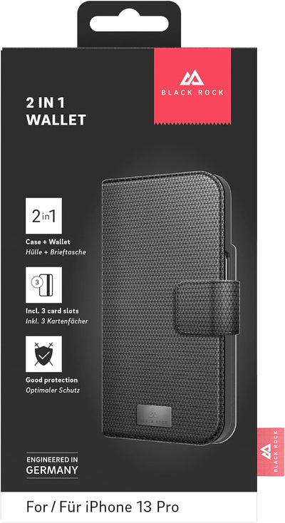 Black Rock - Hülle 360 Grad Klapphülle 2-In-1 Wallet Passend für Apple iPhone 13 Pro I Handyhülle, M