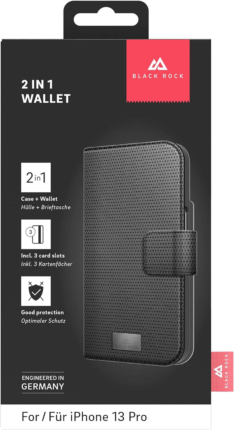 Black Rock - Hülle 360 Grad Klapphülle 2-In-1 Wallet Passend für Apple iPhone 13 Pro I Handyhülle, M